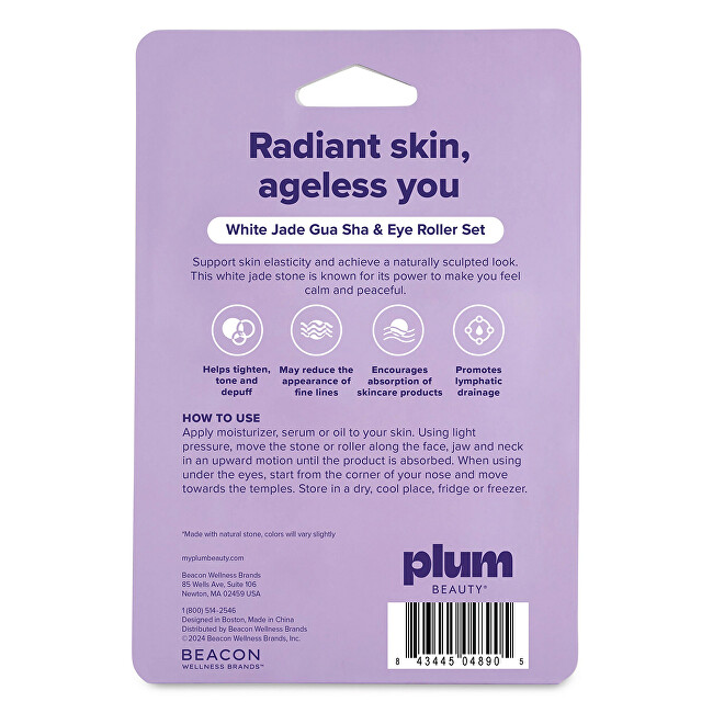 PlumBeauty Massage Roller and Gua sha Rock & Roll Set kosmetinis prietaisas