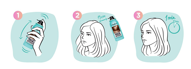 L&acute;Or&eacute;al Paris Hair concealer and gray hair re-growth Magic retouch (Instant Root Concealer Spray) 75 ml 13 Mahogany modeliavimo priemonė