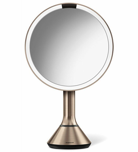 Simplehuman Rechargeable mirror with touch light intensity control Dual Light 20 cm Rose Gold stainless steel Moterims
