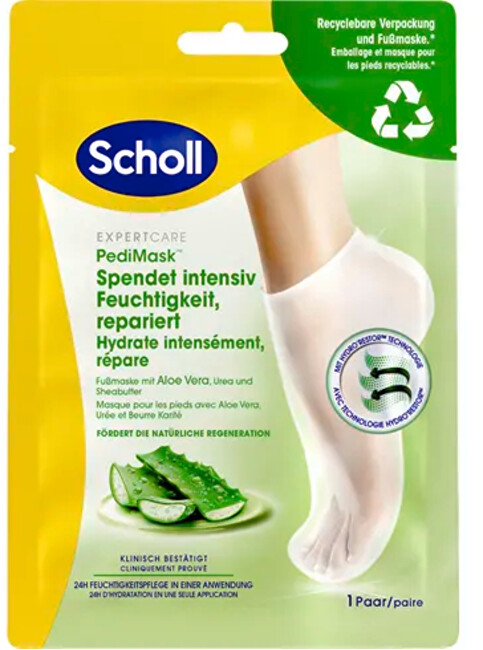 Scholl Moisturizing foot mask with Aloe Vera PediMask&trade; (Foot Mask) 1 pair Moterims