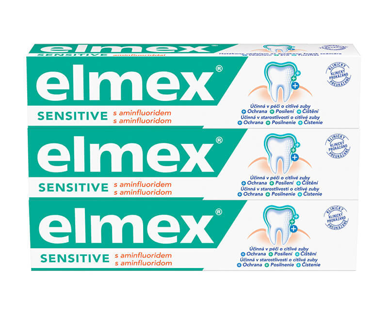 Elmex Toothpaste for sensitive teeth Sensitiv e 3 x 75 ml 75ml jautrių dantų priežiūros priemonė
