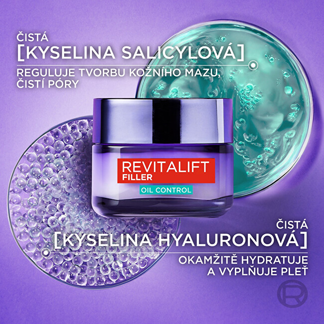 L'Or&eacute;al Paris Skin cream for oily skin Revitalift Filler Oil Control (Cream) 50 ml 50ml vietinės priežiūros priemonė