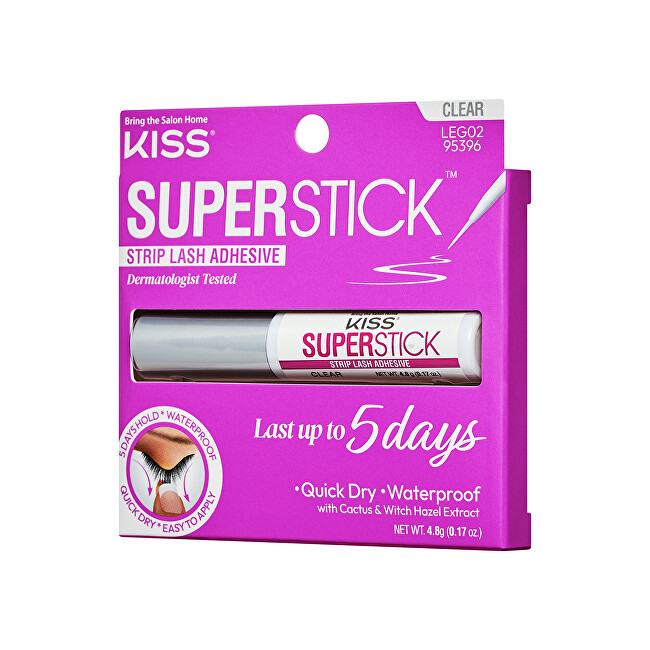 Kiss Super Stick 5-Day Extended Wear (Strip Lash Adhesive) 4.8g Clear dirbtinės blakstienos