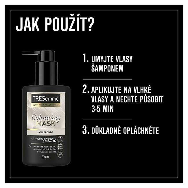 TRESemm&eacute; Toning hair mask Ash Blonde (Colouring Mask) 200 ml 200ml atstatomoji plaukų priežiūros priemonė