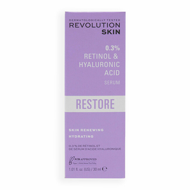 Revolution Skincare Skin serum 0.3% Retinol with Vitamins & Hyaluronic Acid 30 ml 30ml vietinės priežiūros priemonė