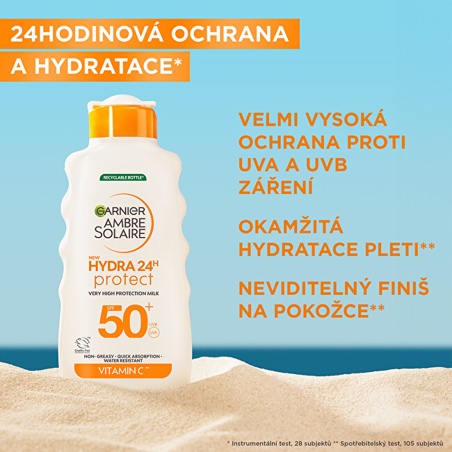 Garnier Sunscreen milk SPF 50 Ambre Solaire Hydra 24h Protect (Very High Protection Milk) 175 ml 175ml Unisex