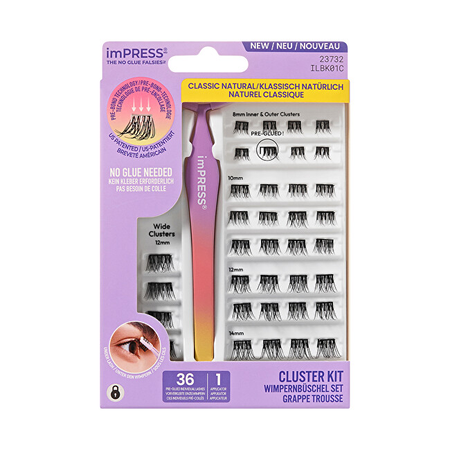 Kiss imPRESS Press on Falsies Kit 01 blakstienų tu&scaron;as