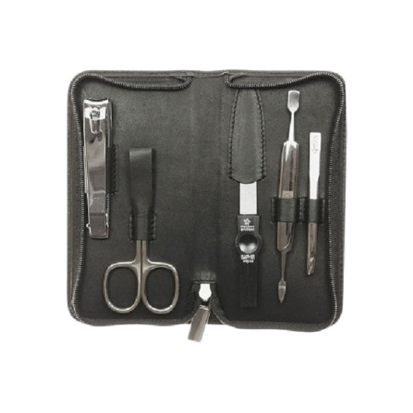 Pfeilring Solingen Manicure set made of genuine leather 5 pieces black Manikiūro priemonė