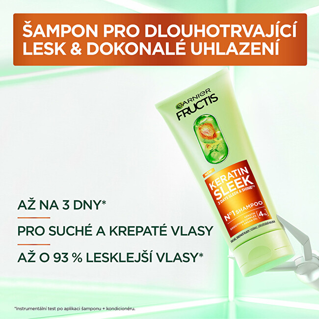 Garnier Shampoo for dry and frizzy hair Fructis Keratin Sleek (Shampoo) 200 ml 200ml &scaron;ampūnas