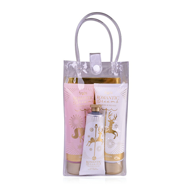 Accentra Romantic Dreams Body Care Set - D&aacute;rkov&aacute; sada koupelov&eacute; p&eacute;če v průhledn&eacute; ta&scaron;tičce Vonios ir du&scaron;o priemonė Moterims