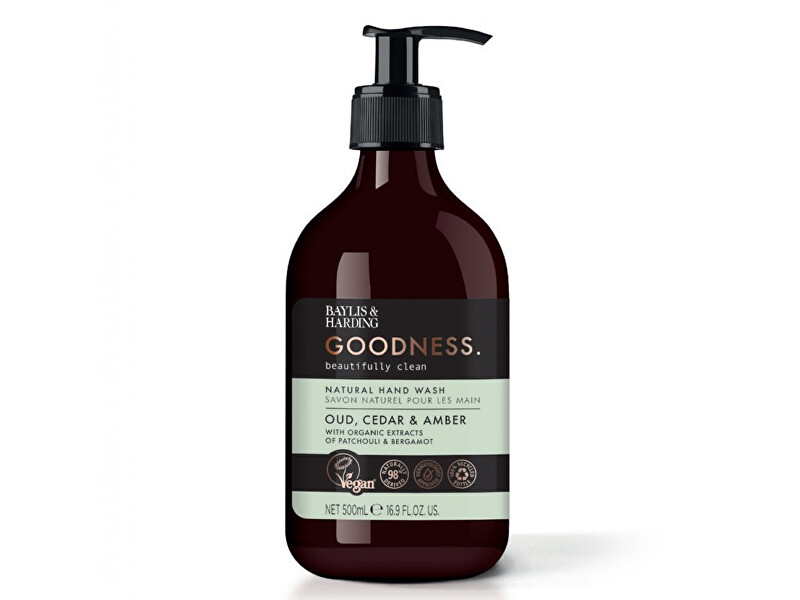 Baylis & Harding Oud, Cedar & Amber Goodness Natural Hand Wash Liquid Hand Soap 500 ml 500ml Moterims