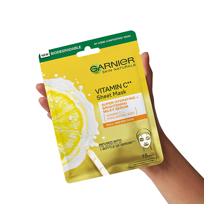 Garnier Moisturizing textile mask to brighten the skin with vitamin C Skin Natura l s 28 g Moterims
