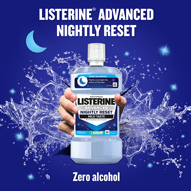Listerine Advanced Nightly Reset Mild Taste Mouthwash 500ml dantų skalavimo skystis