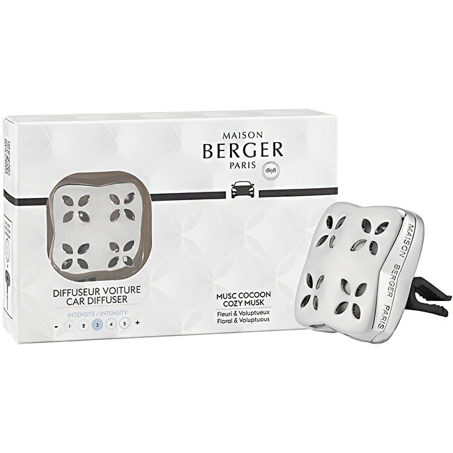 Maison Berger Paris Gift set car diffuser Cosy Silver + refill Cozy Musk Unisex