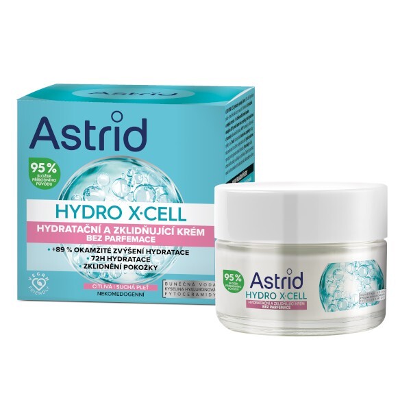 Astrid Moisturizing and soothing cream for sensitive skin without perfume Hydro X-Cell 50 ml 50ml Moterims