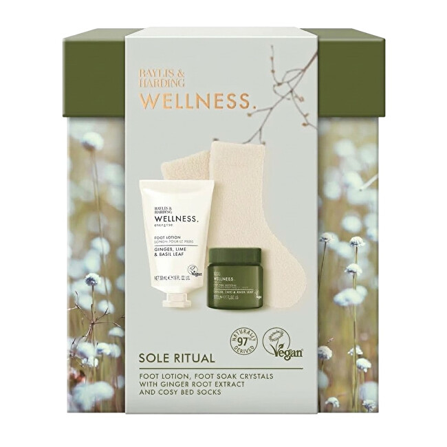 Baylis & Harding Wellness Ginger, Lime & Basil Foot Care Gift Set 3 pcs Pėdų kremas Moterims