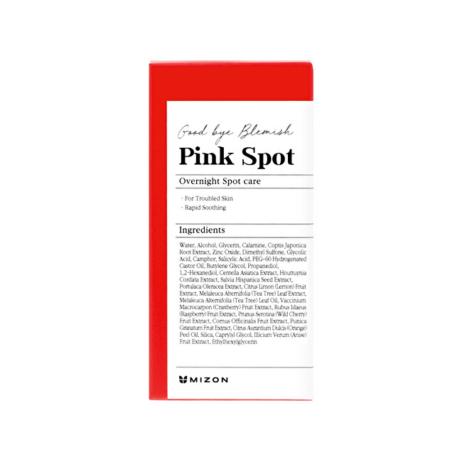 Mizon Pink Spot Good Bye Blemish (Overnight Spot Care ) Night Serum 19 ml 19ml vietinės priežiūros priemonė