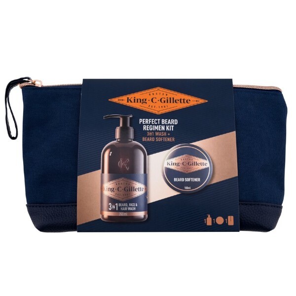 Gillette King C. Perfect Beard Regimen Kit Barzdos prausiklis Barzdos &scaron;ampūnas Vyrams