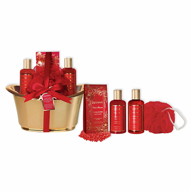 Parisax Bath gift set in a golden tub Frozen Strawberries & Vanilla 5 pcs Moterims