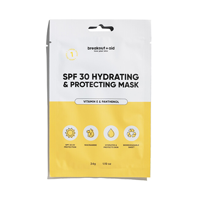 Breakout+aid Moisturizing and protective mask with vitamin E and panthenol, SPF 30 veido apsauga