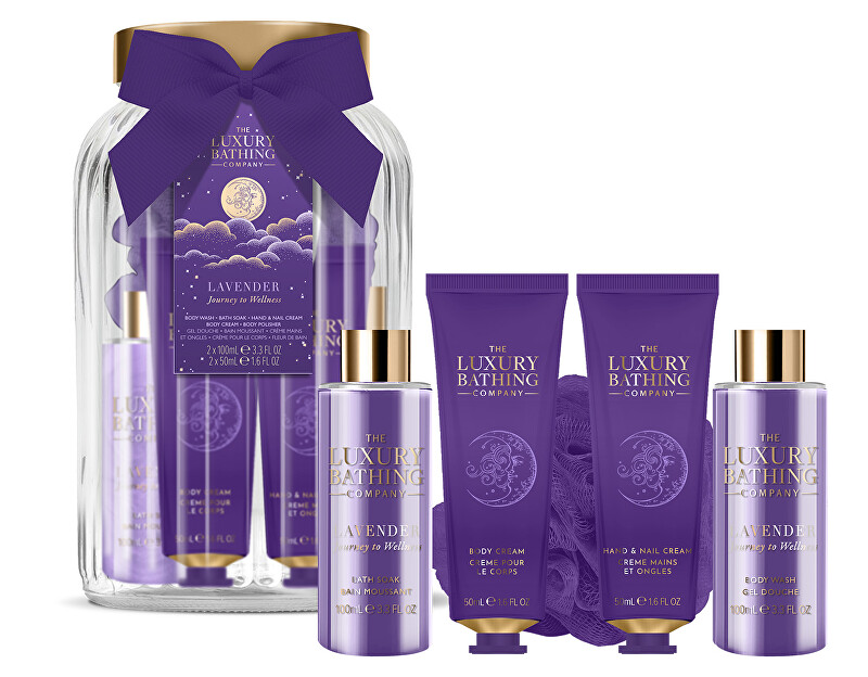 The Luxury Bathing Company Body care gift set in a glass jar Lavender 5 pcs Moterims