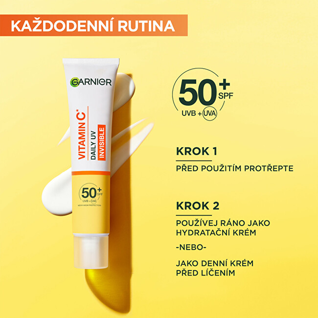 Garnier Brightening Protective Facial Fluid SPF 50+ Vitamin C (Daily UV Invisible) 40 ml 40ml veido apsauga