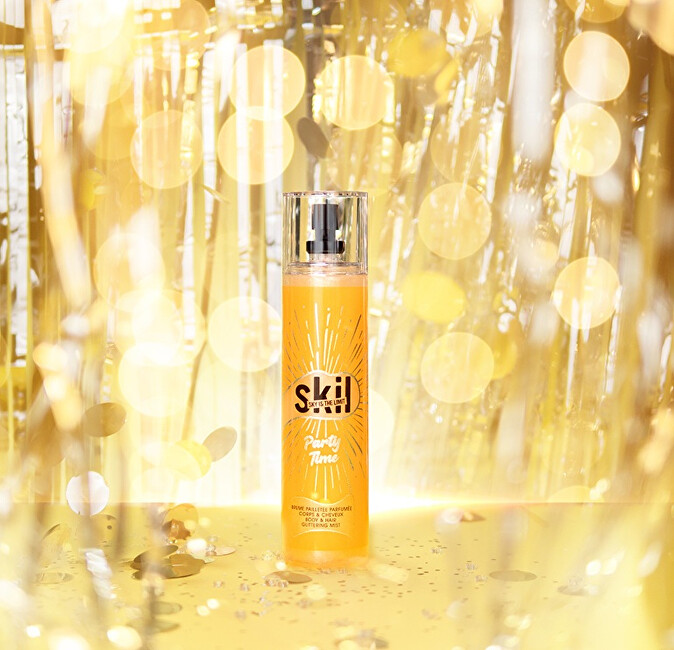 Skil Party Time - třpytiv&aacute; parf&eacute;movan&aacute; mlha na tělo a vlasy 250ml plaukų dulksna