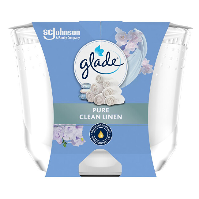 Glade Pure Clean Linen scented candle 204 g kvepianti žvakė