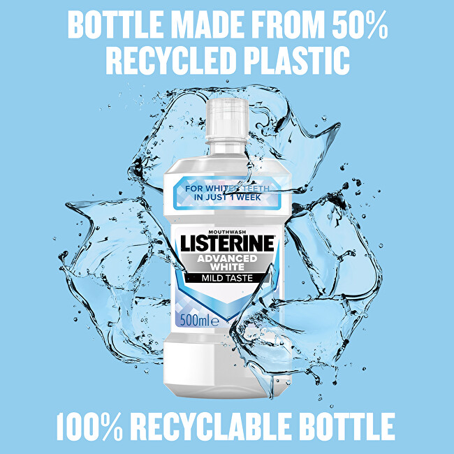 Listerine Advanced White Mild Taste Mouthwash 500ml dantų balinimui
