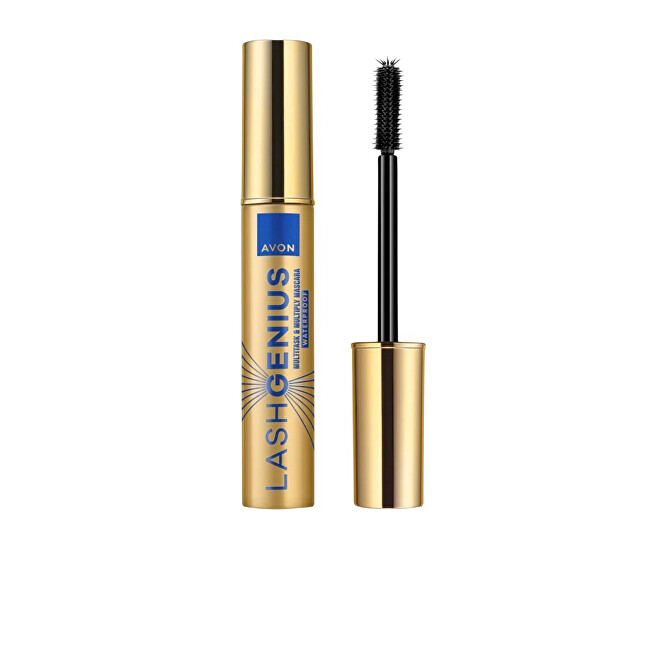 Avon Lash Genius Waterproof Multitask & Multiply Mascara 10 ml Blackest Black blakstienų tu&scaron;as