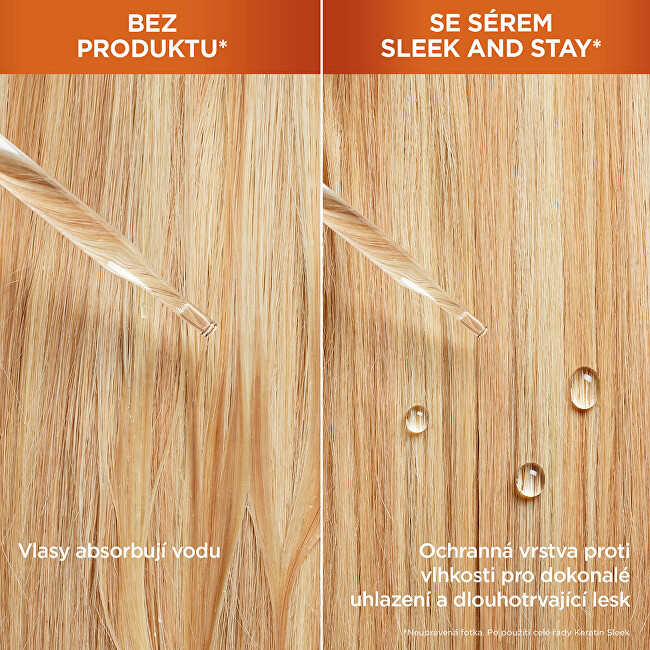 Garnier Serum for dry and frizzy hair Fructis Keratin Sleek (Heat-Activated Serum) 50 ml 50ml nenuplaunama plaukų priežiūros priemonė