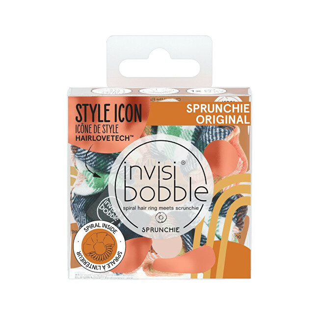 Invisibobble Sprunchie Fall in Love Channel the Flannel Hair Band Moterims