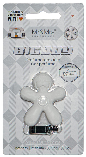 Mr&Mrs Fragrance Big Joy Citrus Woods White - vůně do auta automobilio gaiviklis