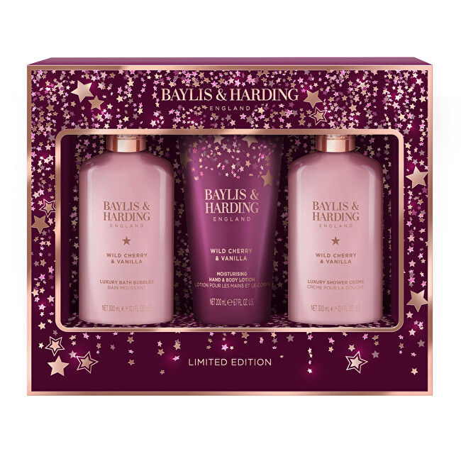Baylis & Harding Wild Cherry & Vanilla Body Care Gift Set 3 pcs Vonios ir du&scaron;o priemonė Moterims