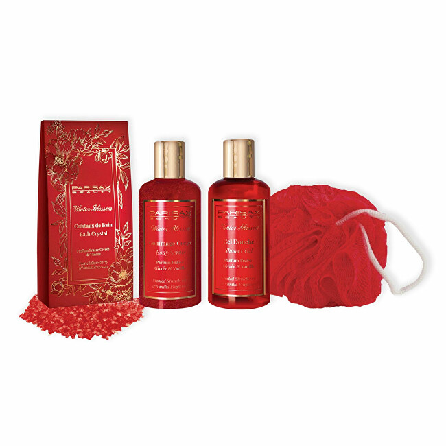 Parisax Bath gift set in a golden tub Frozen Strawberries & Vanilla 5 pcs Moterims
