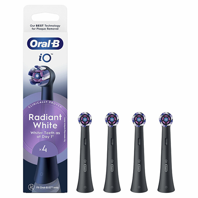 Oral B Replacement brush heads iO Radiant White Black 4 pcs Unisex