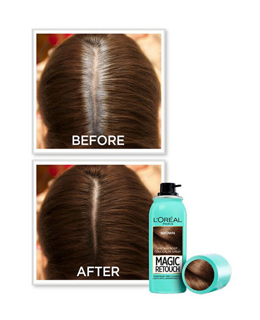 L&acute;Or&eacute;al Paris Hair concealer and gray hair re-growth Magic retouch (Instant Root Concealer Spray) 75 ml 07 Black 75ml modeliavimo priemonė