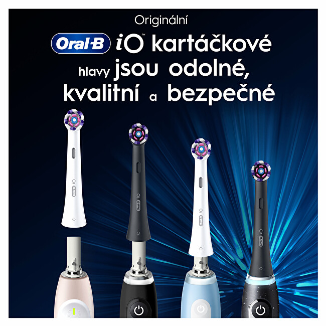 Oral B Replacement brush heads iO Radiant White Black 4 pcs dantų &scaron;epetėlis