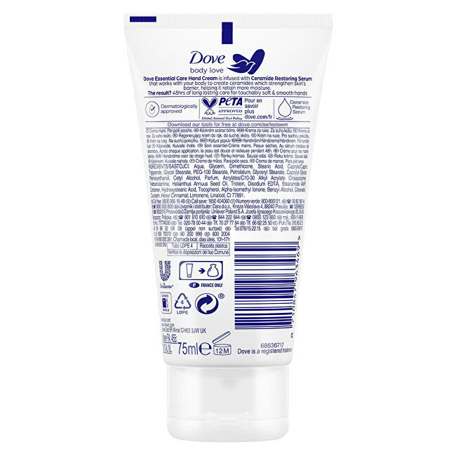 Dove Essential Care (Hand Cream) 75 ml 75ml rankų kremas