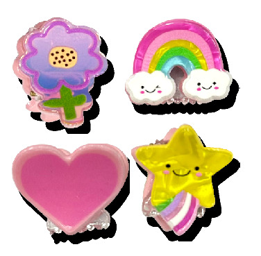 Invisibobble Hair clips Clipstar Happy World 4 pcs plaukų aksesuaras