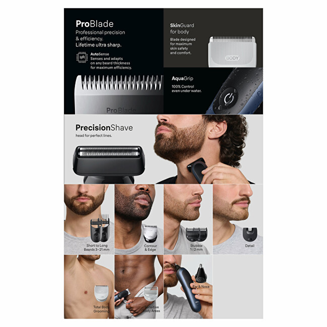 Braun Multifunctional trimmer 11 in 1 Series 7 AIO7540 Dark Blue plaukų segtukas