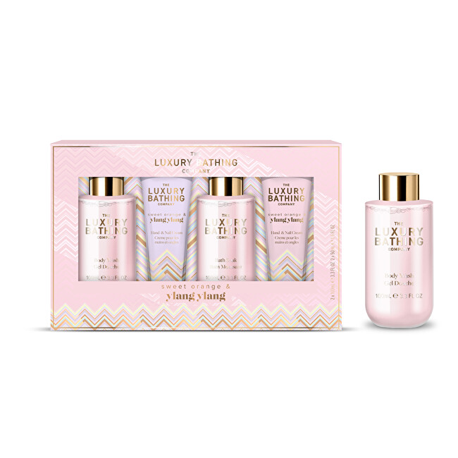 Grace Cole Shower & Body Care Gift Box ( Pomeranč & Ylang Ylang ) - D&aacute;rkov&aacute; sada tělov&eacute; p&eacute;če v krabičce ( 4 ks ) Vonios ir du&scaron;o priemonė Moterims
