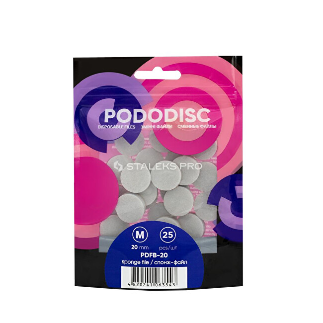 STALEKS Polishing sponge for pedicure disc Pro M (Disposable Files-sponges for Pedicure Disc) 25 pcs Pedikiūrui