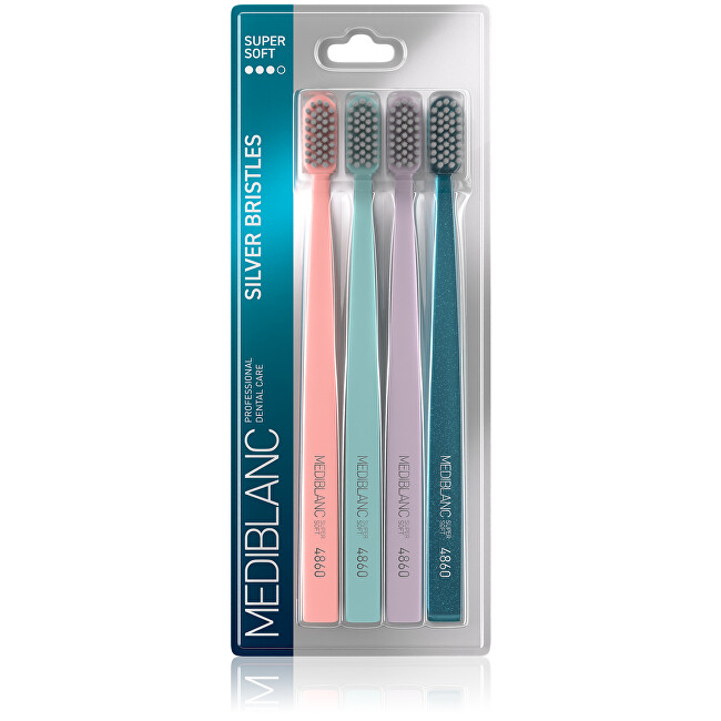 MEDIBLANC Toothbrush with silver bristles 4 pcs Unisex