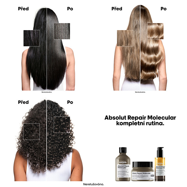 L'Or&eacute;al Professionnel Absolut Repair Molecular Bi-Phase Oil for Damaged Hair 30ml nenuplaunama plaukų priežiūros priemonė