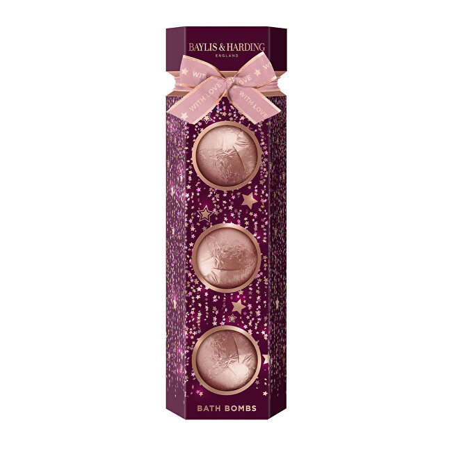 Baylis & Harding Gift set of sparkling bath balls Wild Cherry & Vanilla 3 pcs Vonios ir du&scaron;o priemonė Moterims