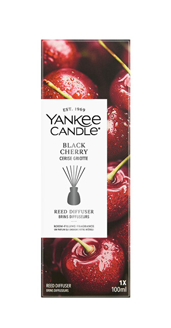 Yankee Candle Signature Black Cherry Reed Diffuser 100 ml 100ml Kvapas namams su lazdelėmis