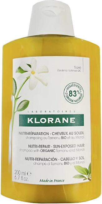 Klorane Nourishing Shampoo for Sun-Exposed Hair Bio Tamanu and Monoi (Nourishing Shampoo) Plaukų &scaron;ampūnas Moterims