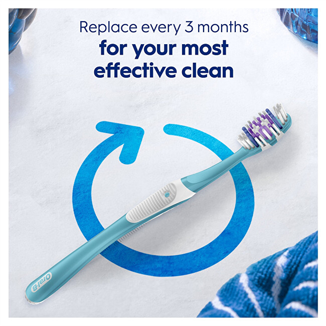 Oral B Pro-3D White Whitening Clean Medium Toothbrush 2 pcs dantų &scaron;epetėlis