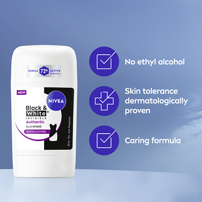 Nivea Solid antiperspirant B&W Authentic Anti-Perspirant 50 ml 50ml dezodorantas